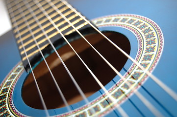 Image showing blue music guitar for playing party music 