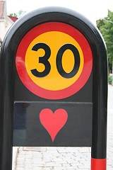 Image showing Heart on traffic sign