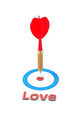 Image showing love concept with dart arrow