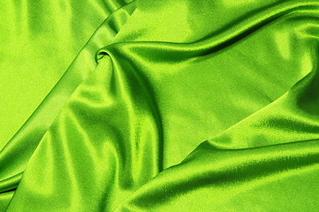 Image showing green satin background