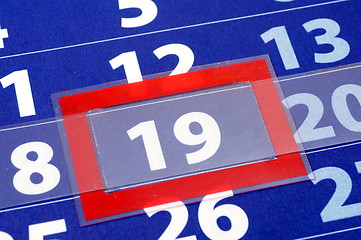 Image showing red and blue calendar