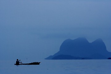 Image showing People Rowing Boat