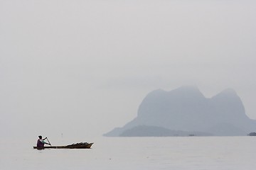 Image showing People Rowing Boat