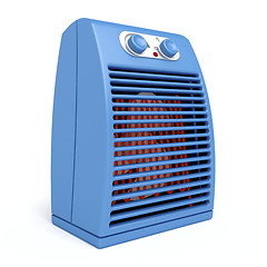 Image showing Blue electric heater