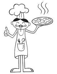 Image showing Chef with pizza