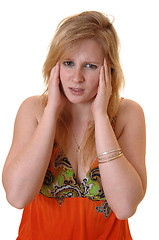 Image showing Teen girl with headache.