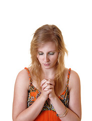 Image showing Teen girl praying.