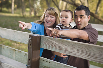 Image showing Happy Mixed Race Family Playing In The Park