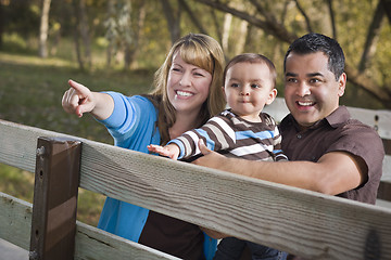 Image showing Happy Mixed Race Family Playing In The Park