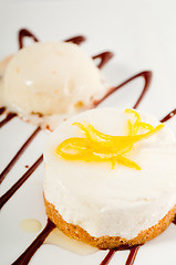 Image showing  lemon mousse served whith lemon peel on top