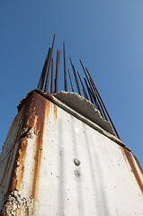 Image showing Old reinforcing steel protruding from the concrete