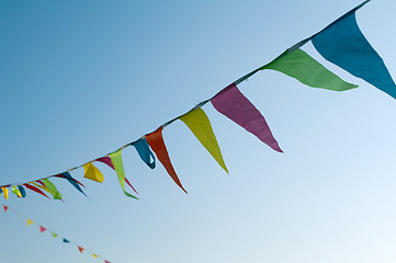 Image showing Multicolored striped flags