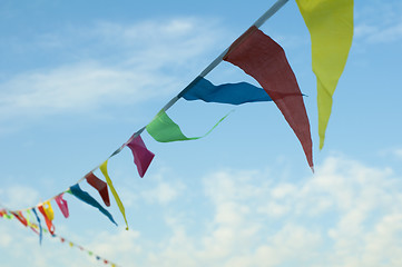 Image showing Multicolored striped flags