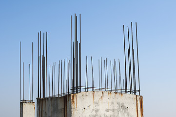 Image showing Old reinforcing steel protruding from the concrete