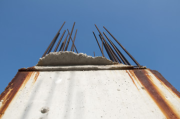 Image showing Old reinforcing steel protruding from the concrete