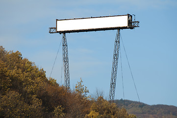Image showing Billboard situated high in the forest