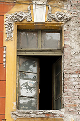 Image showing Old window with broken glass