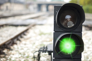 Image showing Traffic light shows red signal 