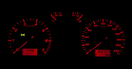 Image showing Car dashboard in the night