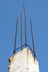 Image showing Old reinforcing steel protruding from the concrete