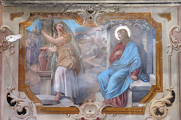 Image showing Jesus and a woman of Samaria