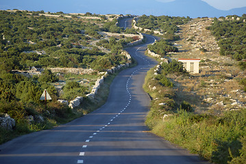 Image showing Asphalt winding road