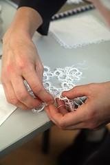 Image showing Process of lace-making