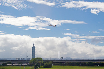 Image showing Airplane take off in Taipei