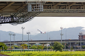 Image showing Airplane take off in Taipei