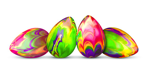 Image showing four easter eggs