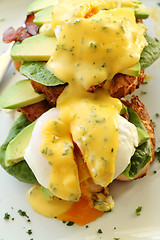 Image showing Bacon Eggs Benedict