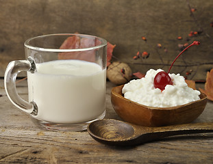 Image showing Milk And Cottage Cheese