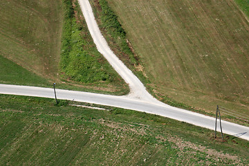 Image showing Road and green field