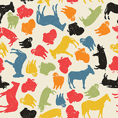 Image showing Farm animals seamless pattern