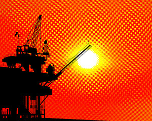 Image showing Oil platform halftone