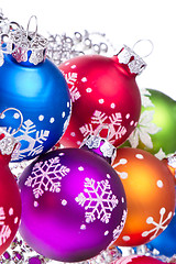 Image showing christmas balls with snowflake symbols