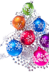 Image showing christmas balls with snowflake symbols