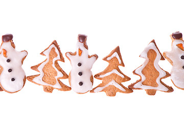 Image showing ginger snowman and tree