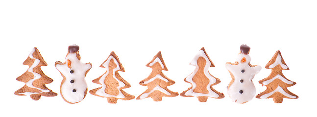 Image showing ginger snowman and tree