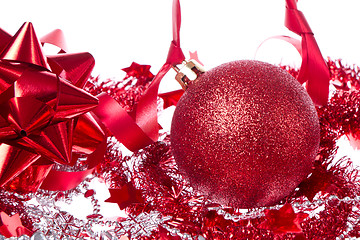 Image showing ball with ribbon and tinsel
