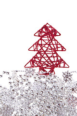 Image showing christmas tree with tinsel