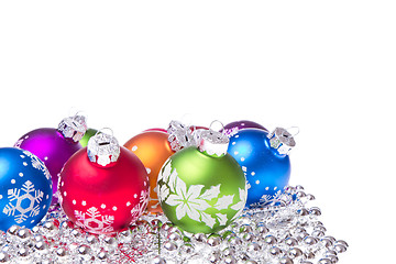 Image showing christmas balls with snowflake symbols