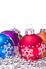 Image showing christmas balls with snowflake symbols