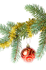 Image showing decorated christmas branch