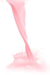 Image showing strawberry milk splash