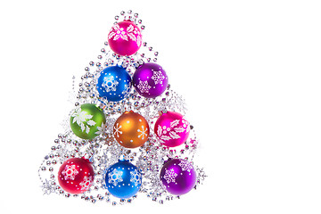 Image showing christmas balls with snowflake symbols