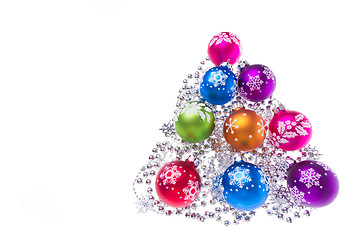 Image showing christmas balls with snowflake symbols