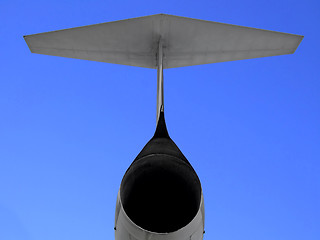 Image showing Fighter airplane tail