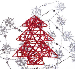 Image showing christmas tree with snowflakes