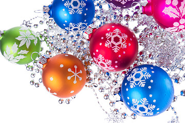 Image showing christmas balls with snowflake symbols